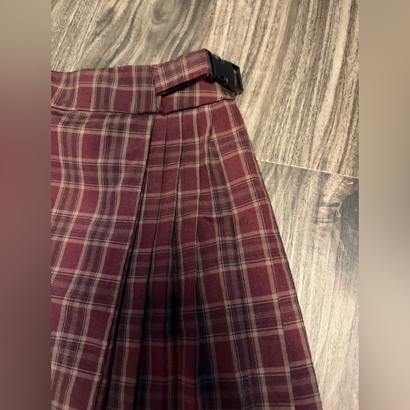 wild fable Burgundy Plaid Pleated Mini Skirt - Picture 2 of 6